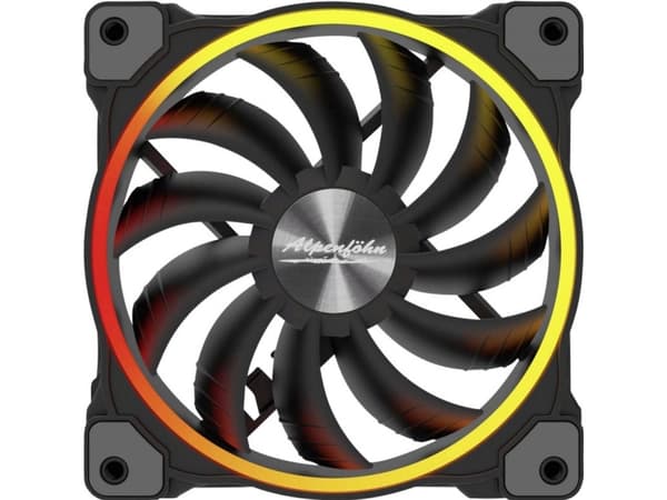 Alpenföhn Wing Boost 3 ARGB PWM PC-kabinet-blæser Sort (B x H x T) 140 x 140 x 25 mm Inkl. LED-belysning