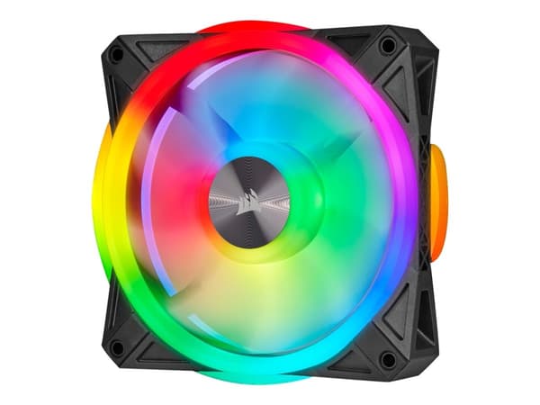 Corsair iCUE QL120 RGB - Kabinet-blæser - 120mm - 1500rpm - PWM - 26 dBA - 41.8 kubikfod/min Sort, Grå