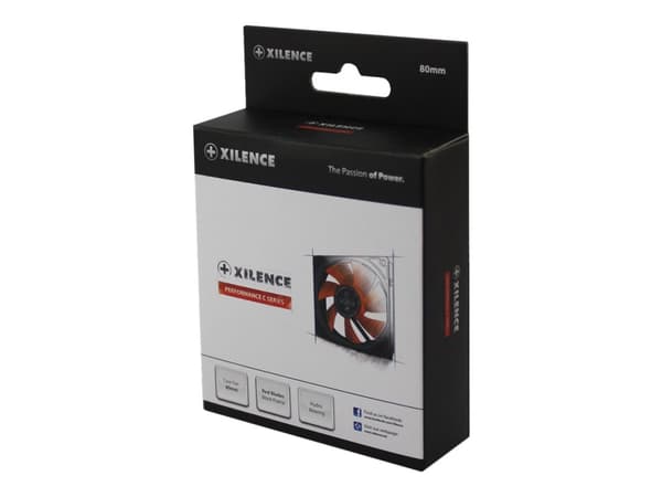 Xilence Performance C Series XPF80.R - Lådfläkt - 80 mm - svart, röd