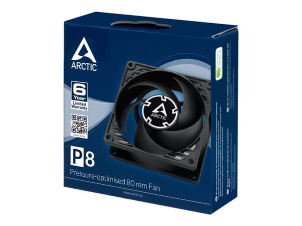ARCTIC P Series 8 - Kabinettvifte - 80 mm Sort