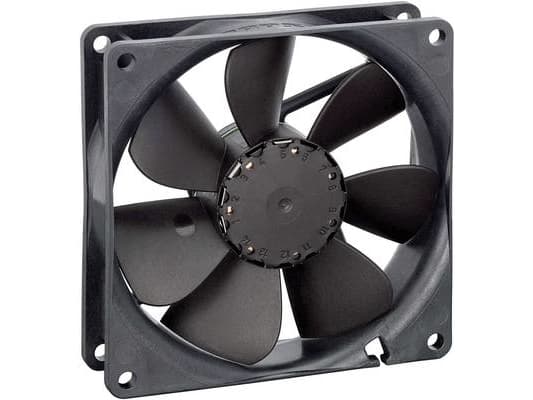 ebm-papst 3414 NGL, Fan, 9,2 cm, 1950 RPM, 61 m³/h, Svart Svart