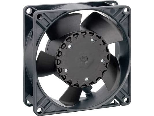 ebm-papst 3314 NN, Vifte, 9,2 cm, 2650 RPM, 80 m³/t, Sort Sort