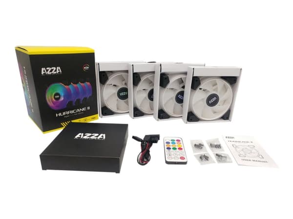 AZZA Hurricane II - Lådfläkt - 120 mm (paket om 4)