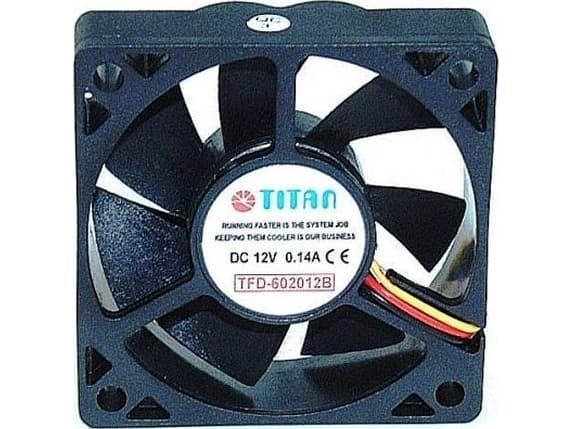 Titan TFD-6020M12B, Vifte, 6 cm, 4000 RPM, 26 dB, 17,6 cfm, Sort