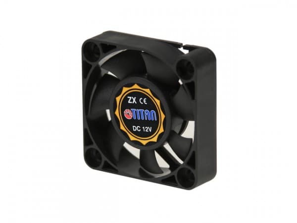 Titan vifte, 40 x 40 x 10 mm, med hastighetsmålersignal, flytende glidelager 12 V DC, 8,9 m?/t, 5000 rpm, <21 dB(A) (TFD-4010M12Z)