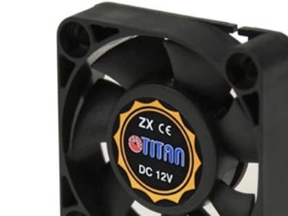 Titan vifte, 40 x 40 x 10 mm, med hastighetsmålersignal, flytende glidelager 12 V DC, 8,9 m?/t, 5000 rpm, <21 dB(A) (TFD-4010M12Z)