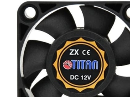 Titan vifte, 40 x 40 x 10 mm, med hastighetsmålersignal, flytende glidelager 12 V DC, 8,9 m?/t, 5000 rpm, <21 dB(A) (TFD-4010M12Z)