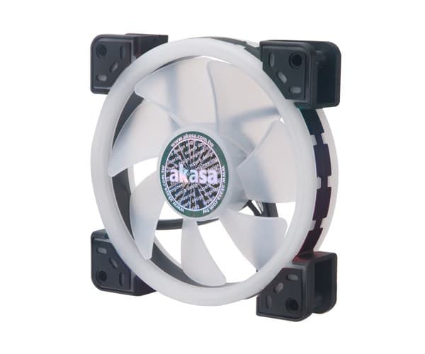 Akasa Vegas TLX, Vifte, 12 cm, 1500 RPM, Sort, Hvit