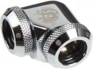 Bitspower Multi-Link Adapter 90 grader 12mm OD til 12mm OD hardt rør - skinnende sølv
