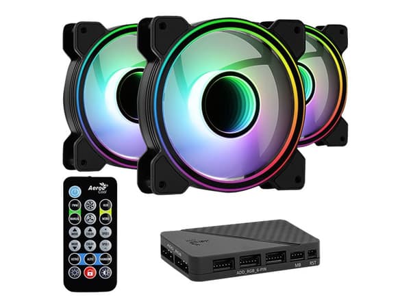 AeroCool Mirage 12 ARGB Pro - Fläktsats för systemskåp - 120 mm Svart