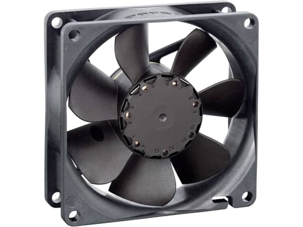 ebm-papst 8412 NG, Vifte, 8 cm, 3100 RPM, 69 m³/t, Sort