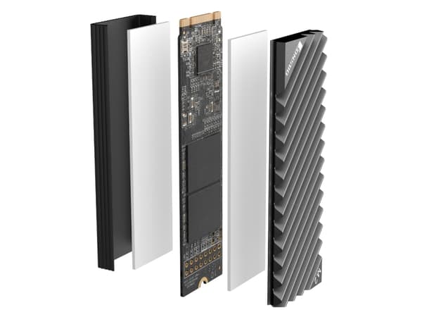 Jonsbo M.2-3 GREY, Heatsink/Radior, Sort, Grå, Grå