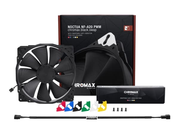 Noctua NF-A20 PWM chromax.black.swap - Kabinettvifte - 200 mm - svart