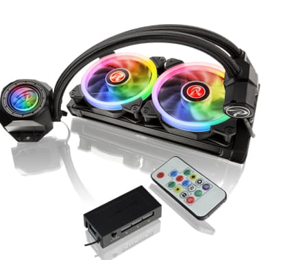 RAIJINTEK Orcus 240, All-in-one liquid cooler, 12 cm, Black musta