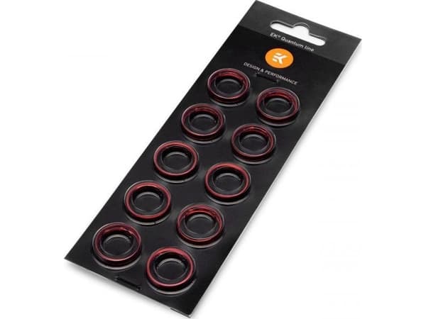 EK Water Blocks EK-Quantum Torque Color Ring 10-Pack HDC 12, Momentin lukitusrengas, Punainen, 1/4", 10 kpl, Slovenia