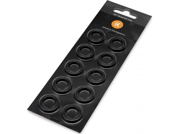 EK Water Blocks EK-Quantum Torque Color Ring 10-Pack STC 12/16, vääntömomentin pidätinrengas, musta, 1/4", 10 kpl, Slovenia