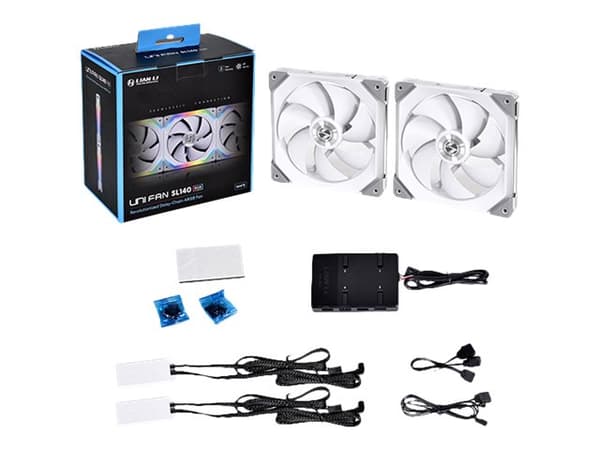 Lian Li UNI FAN SL140 - Lådfläkt - 140 mm - vit (paket om 2)