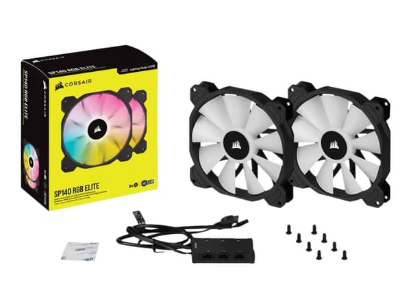 CORSAIR iCUE SP140 RGB ELITE - Viftesett for systemskap - 140 mm Sort