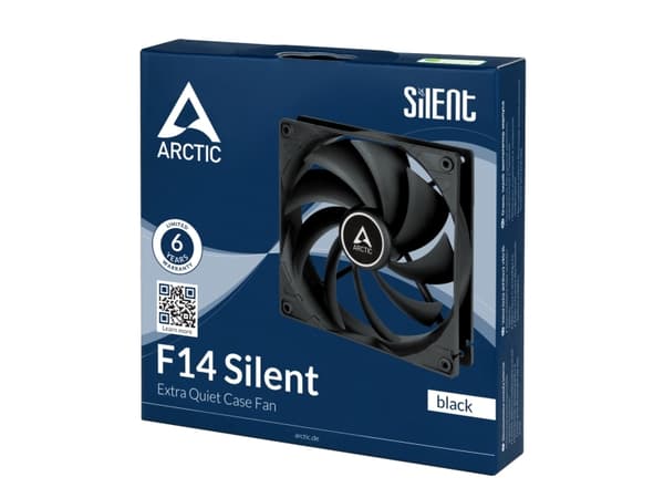 ARCTIC F14 Silent Tietokonekotelo Tuuletin 14 cm Musta 1 kpl