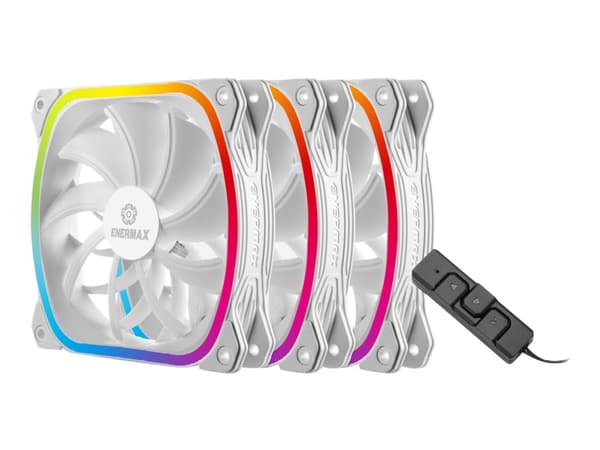 Enermax SquA RGB UCSQARGB12P-W-BP3 - Kabinettvifte - 120 mm - hvit Hvit