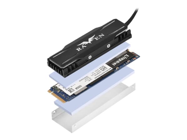 SilverStone TP03-ARGB - Heatsink for solid state disk - svart