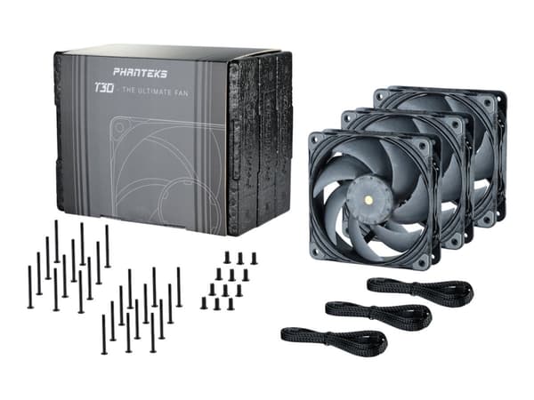 Phanteks T30-120 - Lådfläkt - 120 mm (paket om 3) Grå