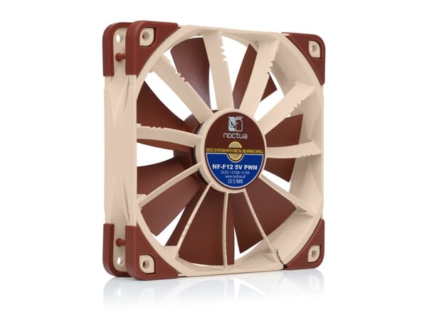 Noctua NF-F12, Vifte, 12 cm, 300 RPM, 1500 RPM, 93,4 m³/t, Beige, Brun