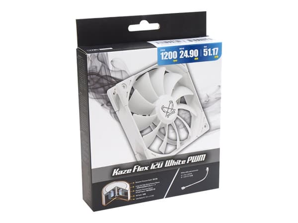 Scythe Kaze Flex 120 KF1225FD12W-P - Lådfläkt - 120 mm - vit
