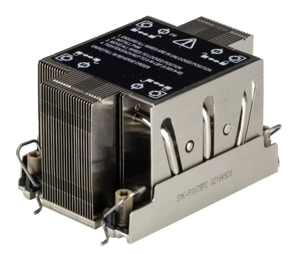 Supermicro SNK-P0078PC - Prosessor-kjøleribbe - (for: LGA4189) - 2U Sort, Rustfritt stål
