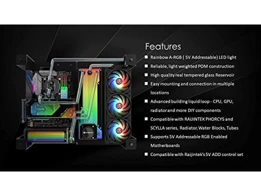 Raijintek ANTILA PURE R240A paisuntasäiliö, 262,5 mm, ARGB - musta