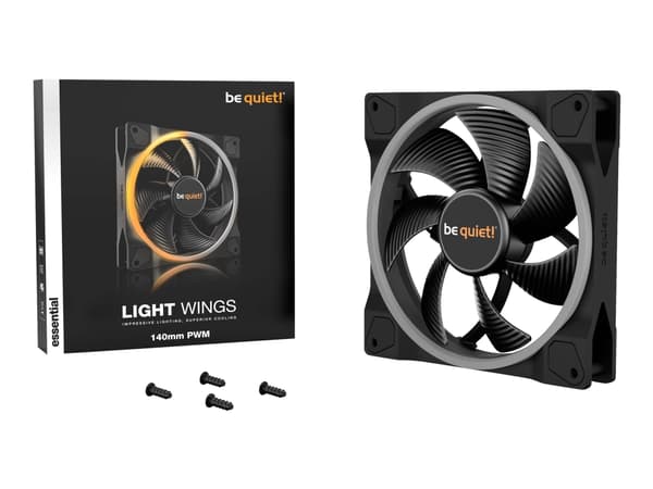 be quiet! Light Wings - Kabinettvifte - PWM - 140 mm - svart Sort