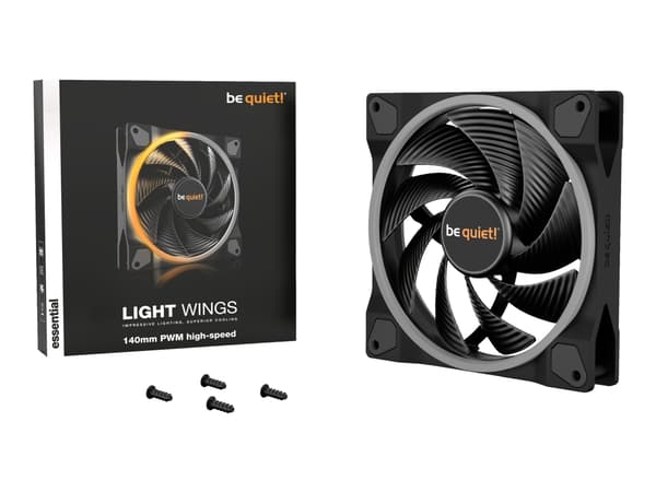 be quiet! Light Wings - Kabinettvifte - 140 mm - svart Sort