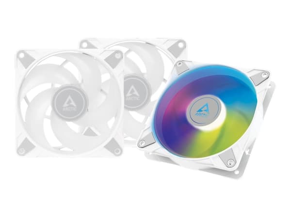 ARCTIC P12 PWM PST A-RGB 0dB - Kabinettvifte - 120 mm - hvit (en pakke 3)