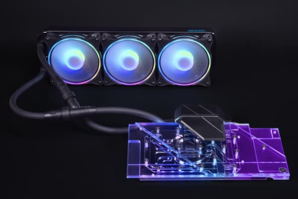 Alphacool Eiswolf 2 AIO, All-in-one-nesteenjäähdytin, 12 cm, 119,8 m³/h, Musta, Läpinäkyvä