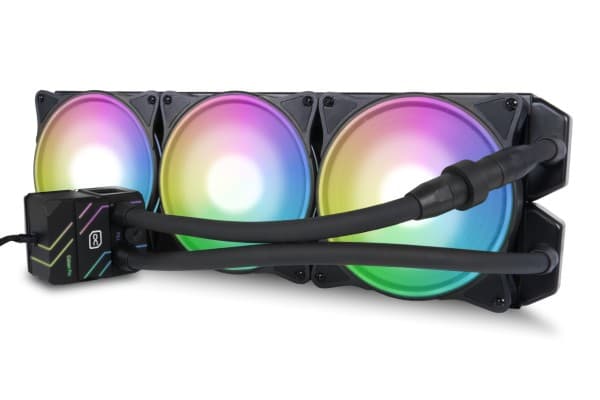 Alphacool Pro Aurora 420 CPU AIO, Væskekjølesett, 14 cm, 154,1 m³/t, Sort, Hvit Sort, Hvit