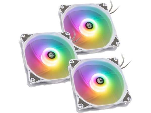 Bitspower Notos RGB PWM-tuuletin, 120mm - valkoinen, 3-pakkaus