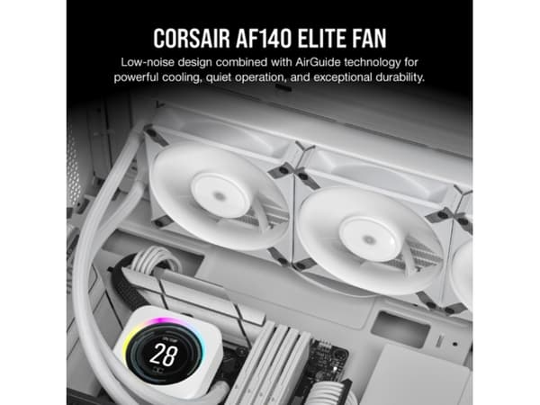 CORSAIR AF140 ELITE - Kabinettvifte - 140 mm - hvit