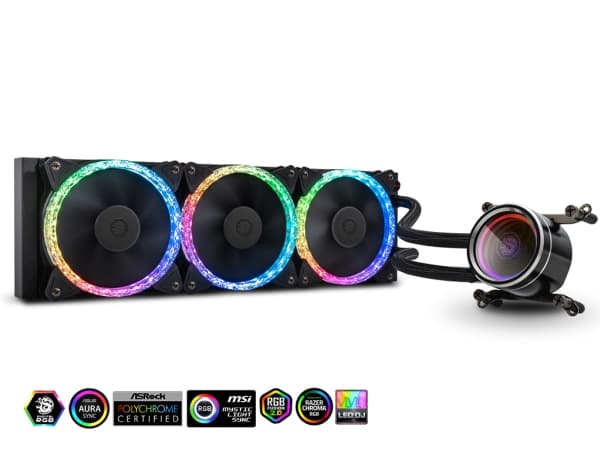 Bitspower BPTA-CYAIO360-NTX, Nestejäähdytyspakkaus, 2250 RPM, 2750 RPM, 30 soni, Musta