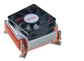 Akasa AK-CC7302BT01, Jäähdytin, 7 cm, 3000 RPM, 6000 RPM, 46,5 dB, 46,98 cfm musta, Oranssi, Hopea