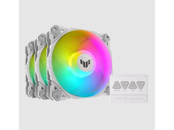 ASUS TUF Gaming TF120 ARGB - White Edition - kabinettvifte - 120 mm - hvit (en pakke 3)