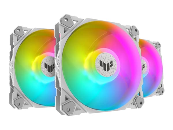 ASUS TUF Gaming TF120 ARGB - White Edition - kabinettvifte - 120 mm - hvit (en pakke 3) Hvit