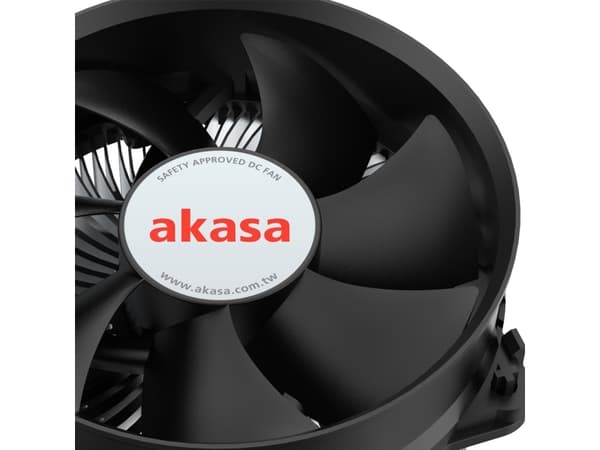 Akasa Intel LGA1700, Hybridkjøler, 9,5 cm, 11,7 dB, 36,6 dB, 53,62 cfm, Aluminium, Sort