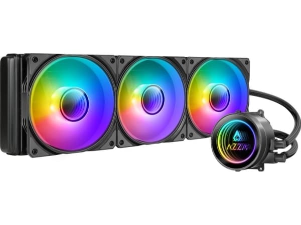 Azza LCAZ-360C-ARGB, Nestejäähdytyspakkaus, 12 cm, 54 cfm, Musta