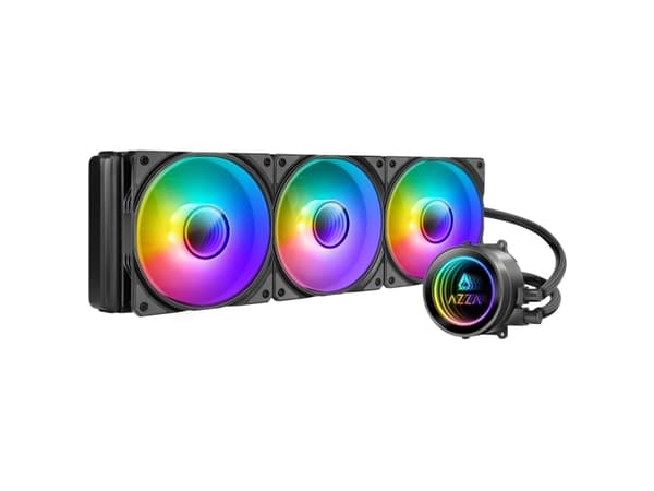 Azza LCAZ-360C-ARGB, Nestejäähdytyspakkaus, 12 cm, 54 cfm, Musta musta