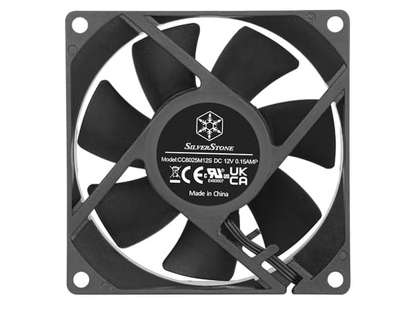 Silverstone FN80, Vifte, 8 cm, 27,81 cfm, Sort