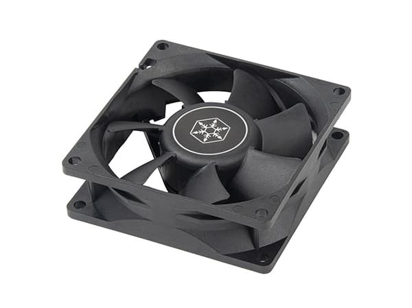 Silverstone FN80, Vifte, 8 cm, 27,81 cfm, Sort