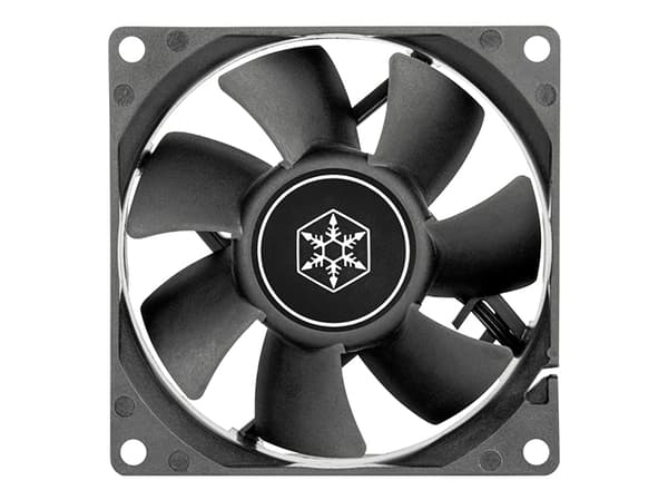 Silverstone FN80, Vifte, 8 cm, 27,81 cfm, Sort