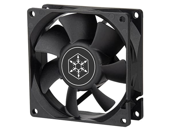 Silverstone FN80, Vifte, 8 cm, 27,81 cfm, Sort Sort
