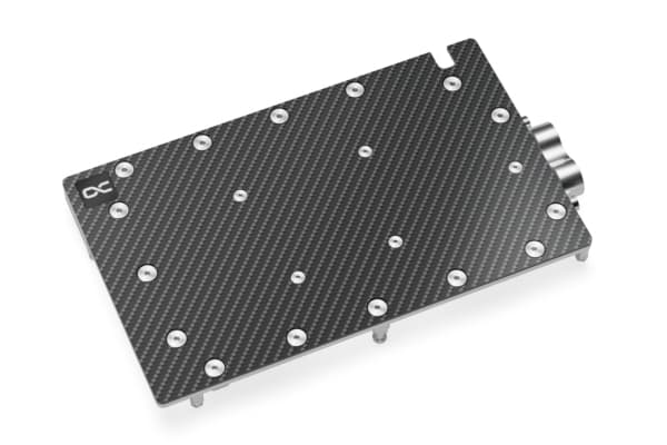 Alphacool 13395, Vesiblokki + taustalevy, Alumiini, Hiili, Kupari, Musta, 1/4", 60 °C, 0,8 bar