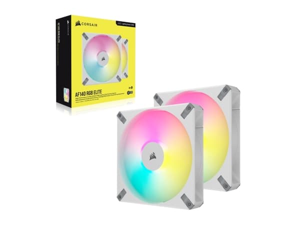 CORSAIR iCUE AF140 RGB ELITE - Kabinettvifte - 140 mm - hvit (en pakke 2)
